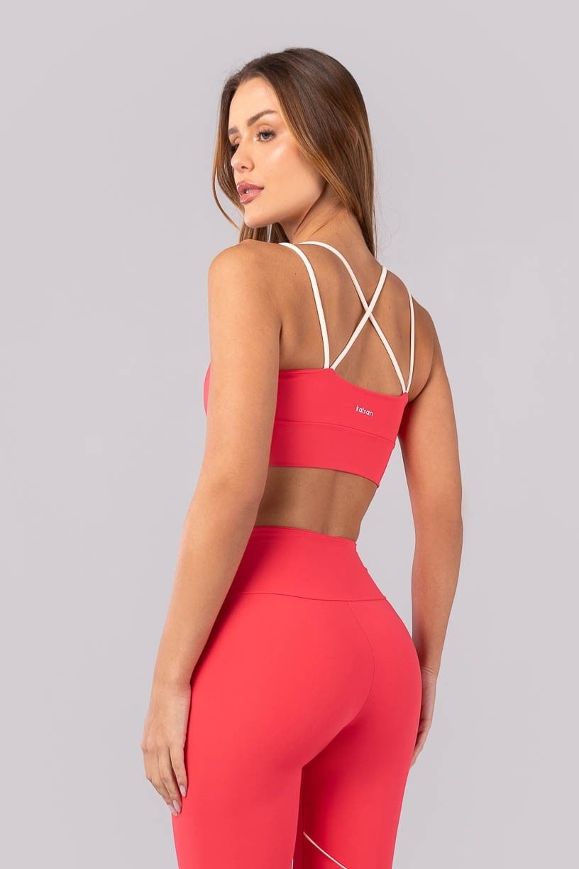Top com Alças Duplas (Rosa Pink / Off-White) | Ref: K4278-C