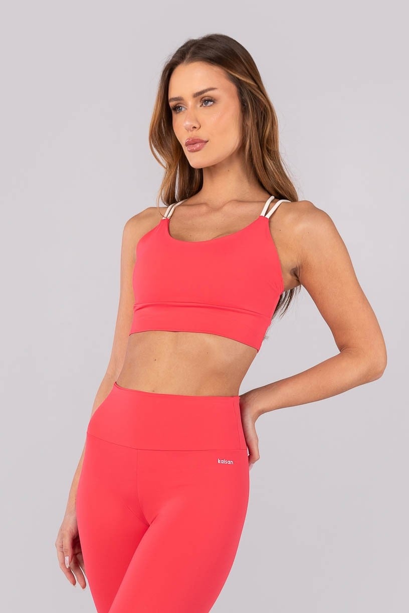 Top com Alças Duplas (Rosa Pink / Off-White) | Ref: K4278-C