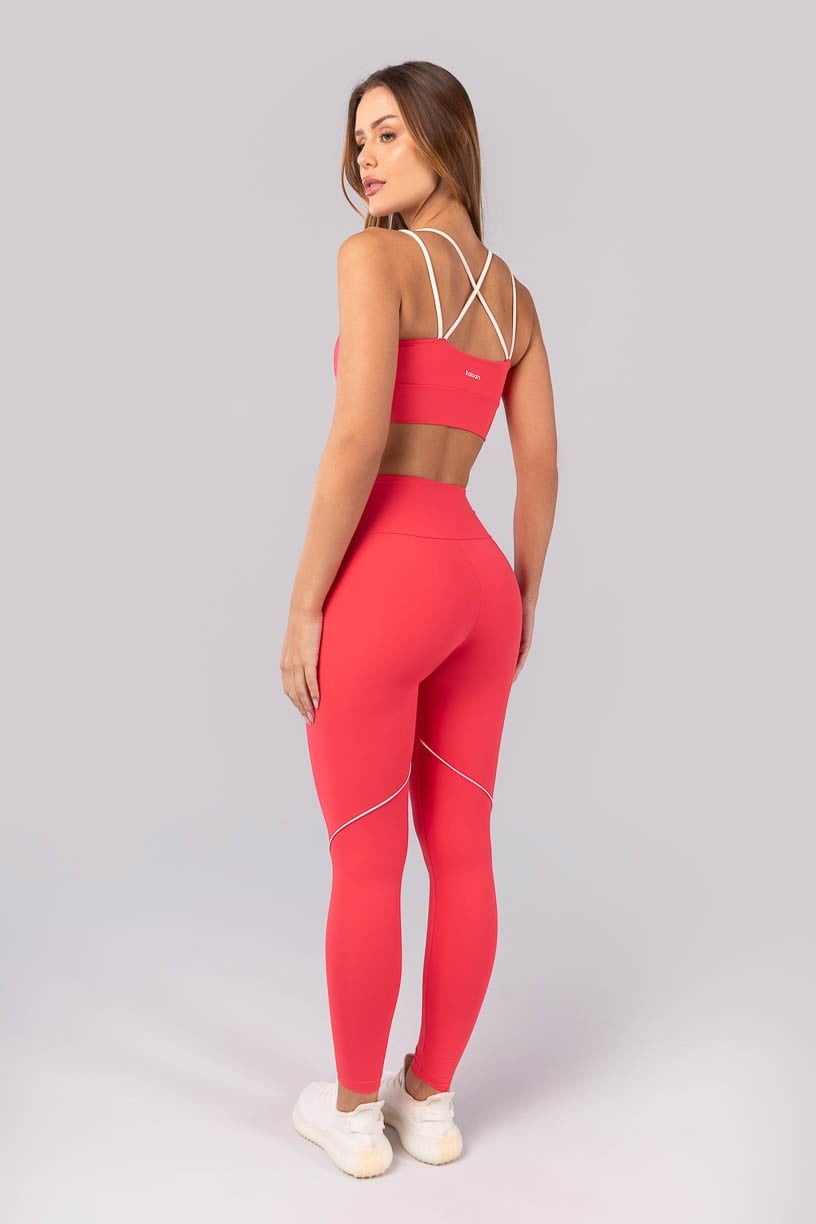 Top com Alças Duplas (Rosa Pink / Off-White) | Ref: K4278-C