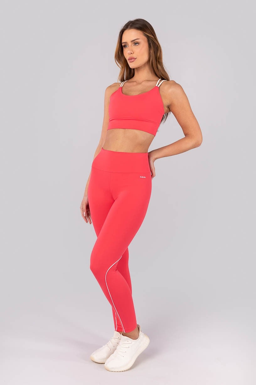 Top com Alças Duplas (Rosa Pink / Off-White) | Ref: K4278-C