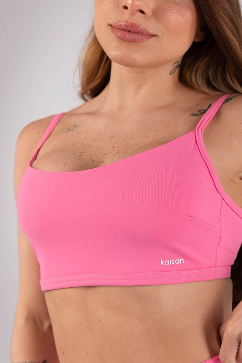 Top com Costas Abertas e Alças Reguláveis (Rosa Chiclete) | Ref: K4415-A