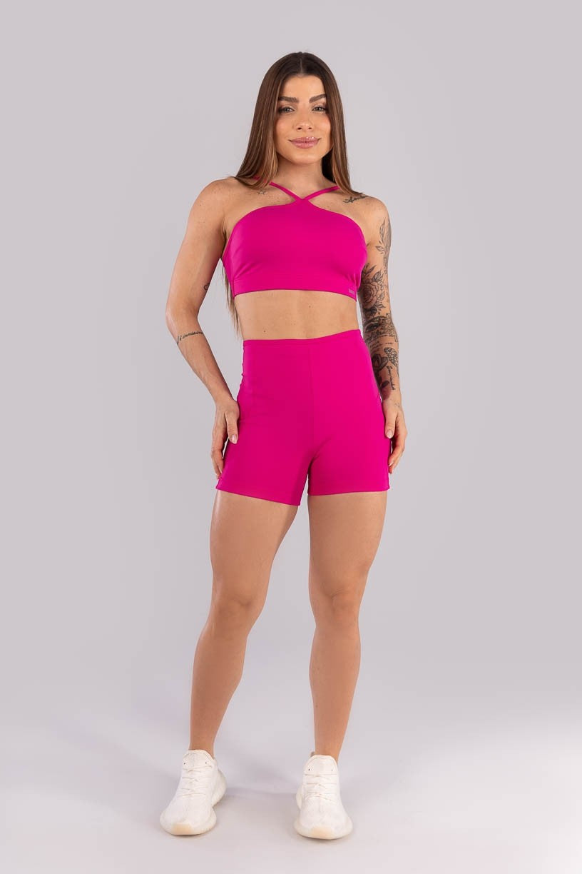 Top com Decote Diferenciado e Alças Reguláveis (Rosa Choque) | Ref: K4444-C