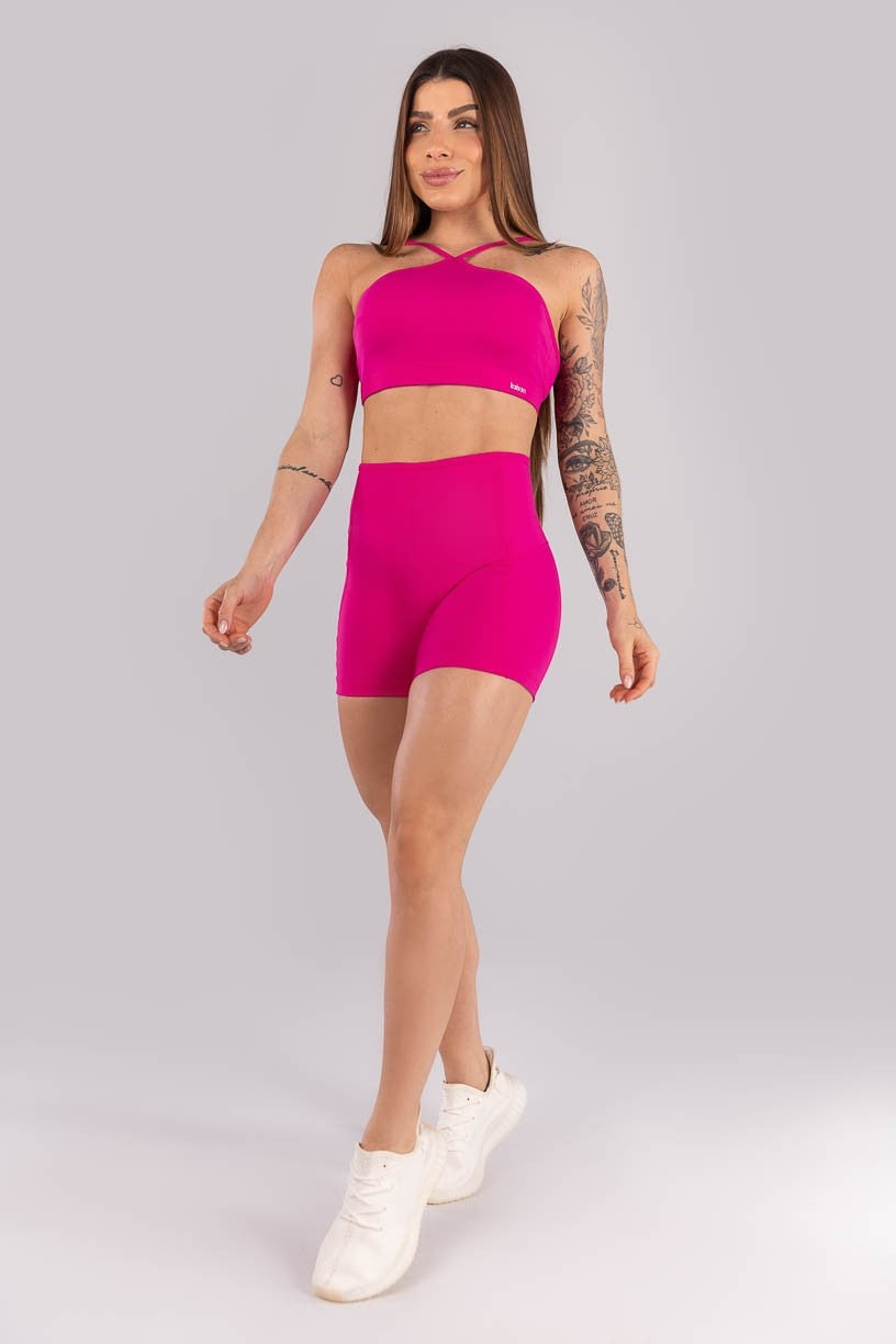 Top com Decote Diferenciado e Alças Reguláveis (Rosa Choque) | Ref: K4444-C