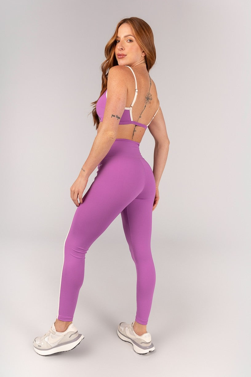 Calça Legging com Chapados (Orquídea / Vanilla) | Ref: K4355-D
