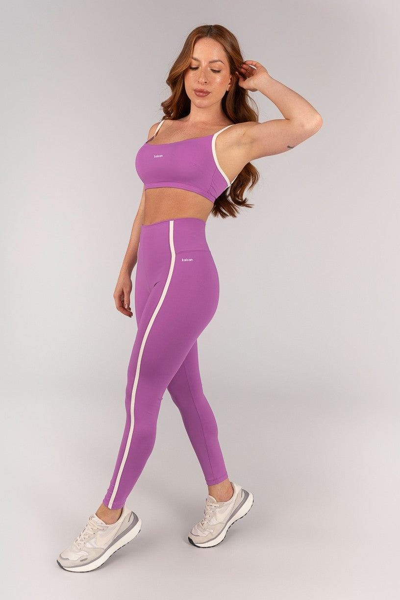 Calça Legging com Chapados (Orquídea / Vanilla) | Ref: K4355-D