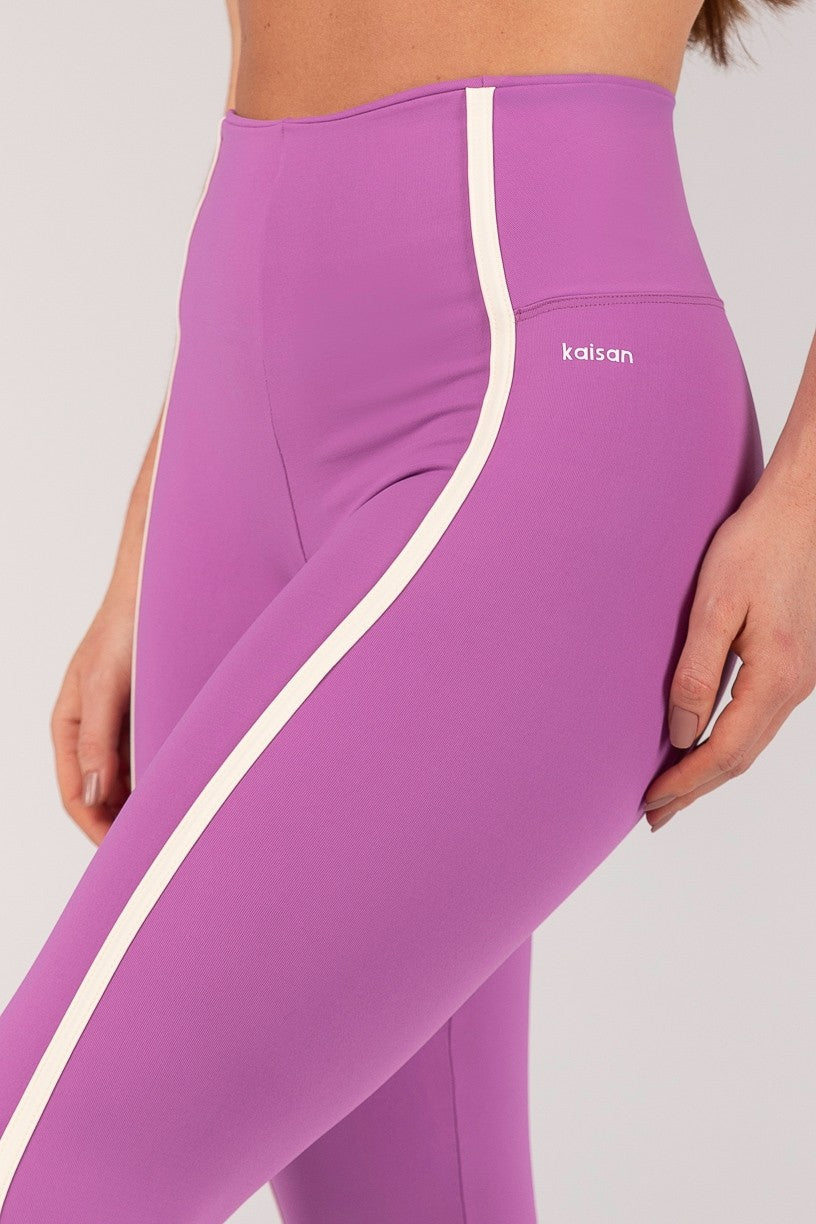 Calça Legging com Chapados (Orquídea / Vanilla) | Ref: K4355-D