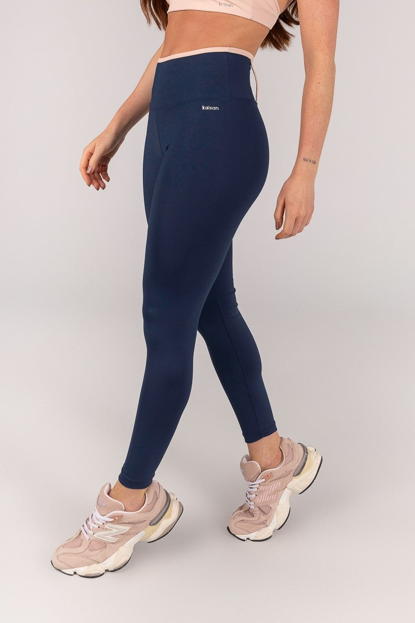 Calça Legging com Passante e Vira (Azul Marinho) | Ref: K4656-B