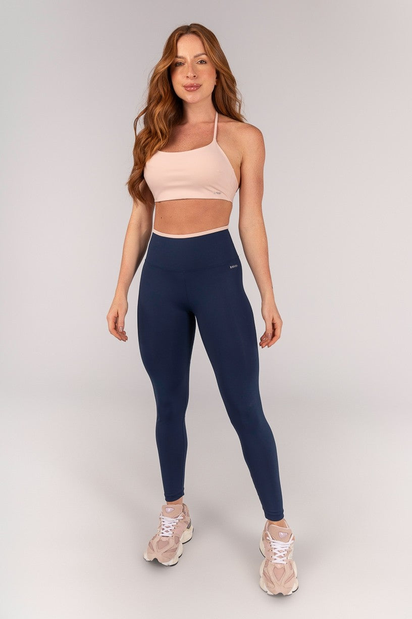 Calça Legging com Passante e Vira (Azul Marinho) | Ref: K4656-B