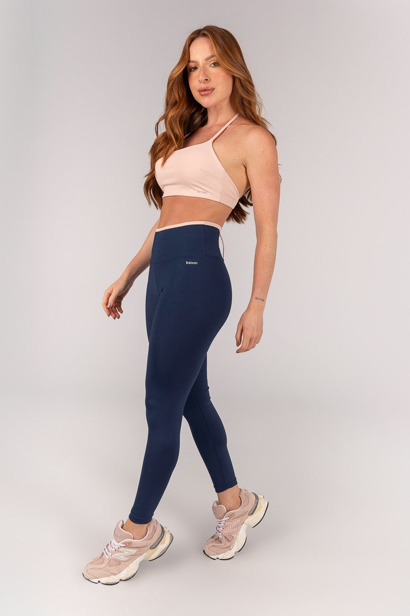 Calça Legging com Passante e Vira (Azul Marinho) | Ref: K4656-B