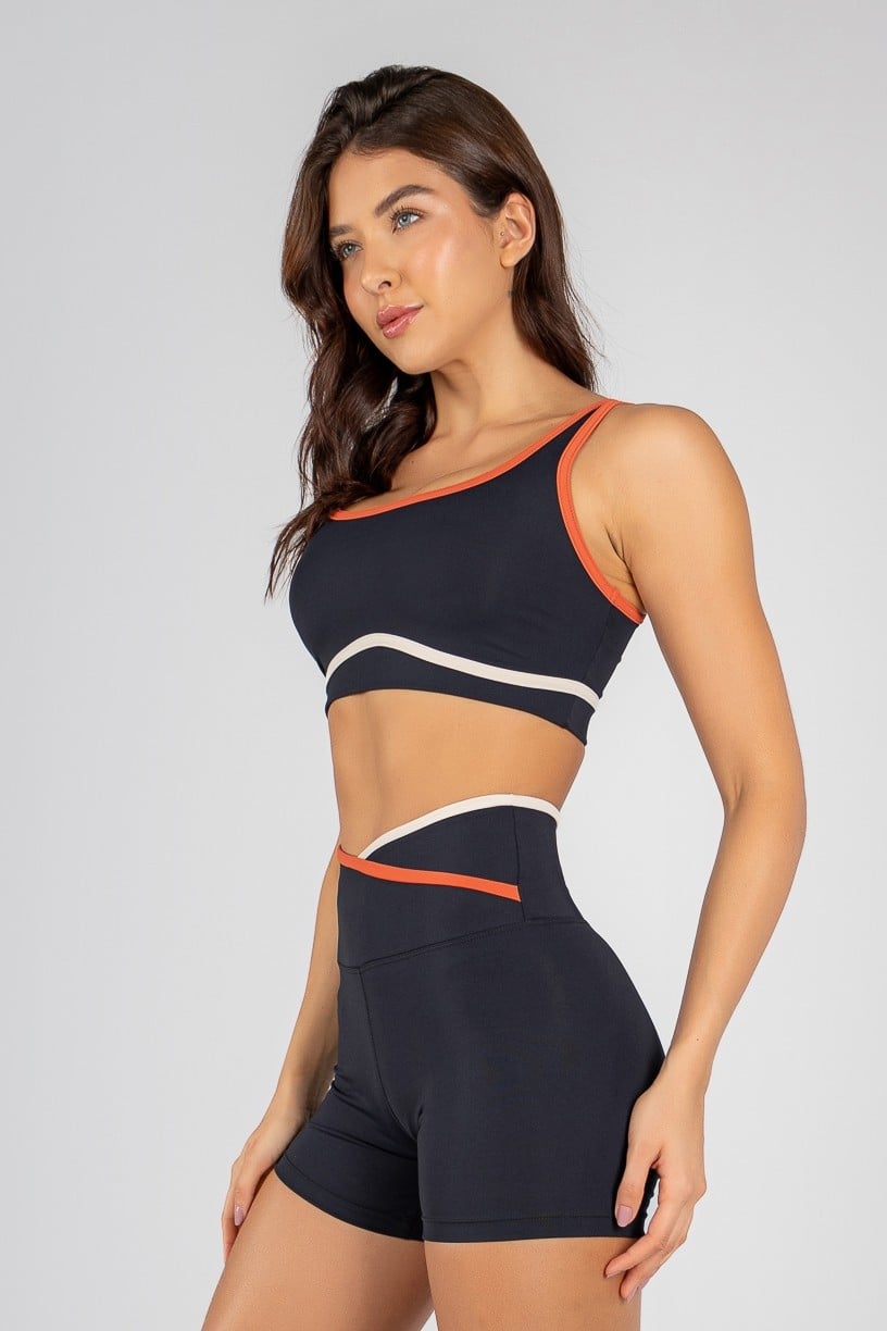 Top Mix com Alças Largas e Chapado (Preto / Cobre / Off-White) | Ref: K4721-A