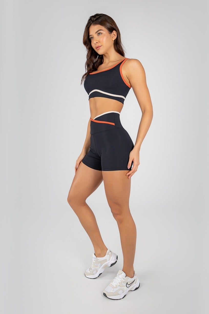 Top Mix com Alças Largas e Chapado (Preto / Cobre / Off-White) | Ref: K4721-A