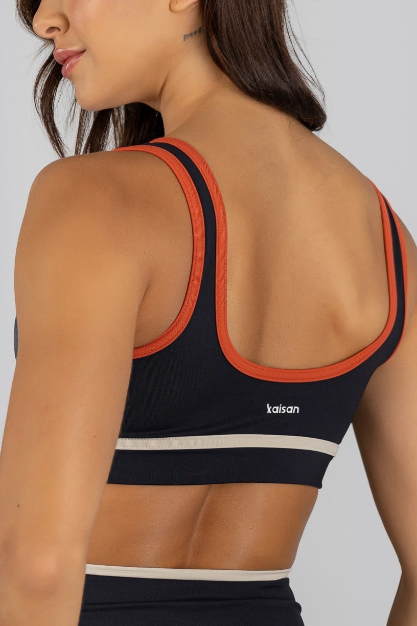 Top Mix com Alças Largas e Chapado (Preto / Cobre / Off-White) | Ref: K4721-A
