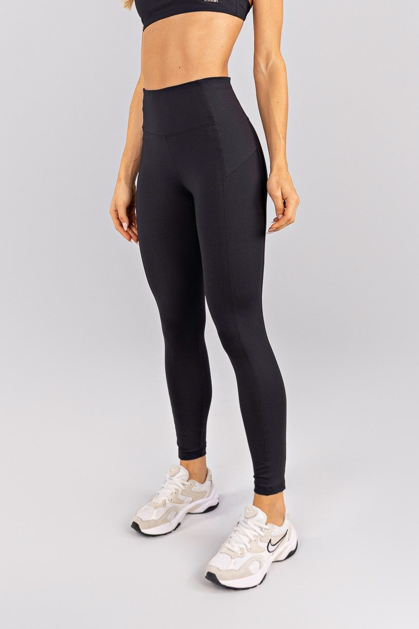 Calça Legging com Bolsos e Recortes (Preto) | Ref: K4751-A