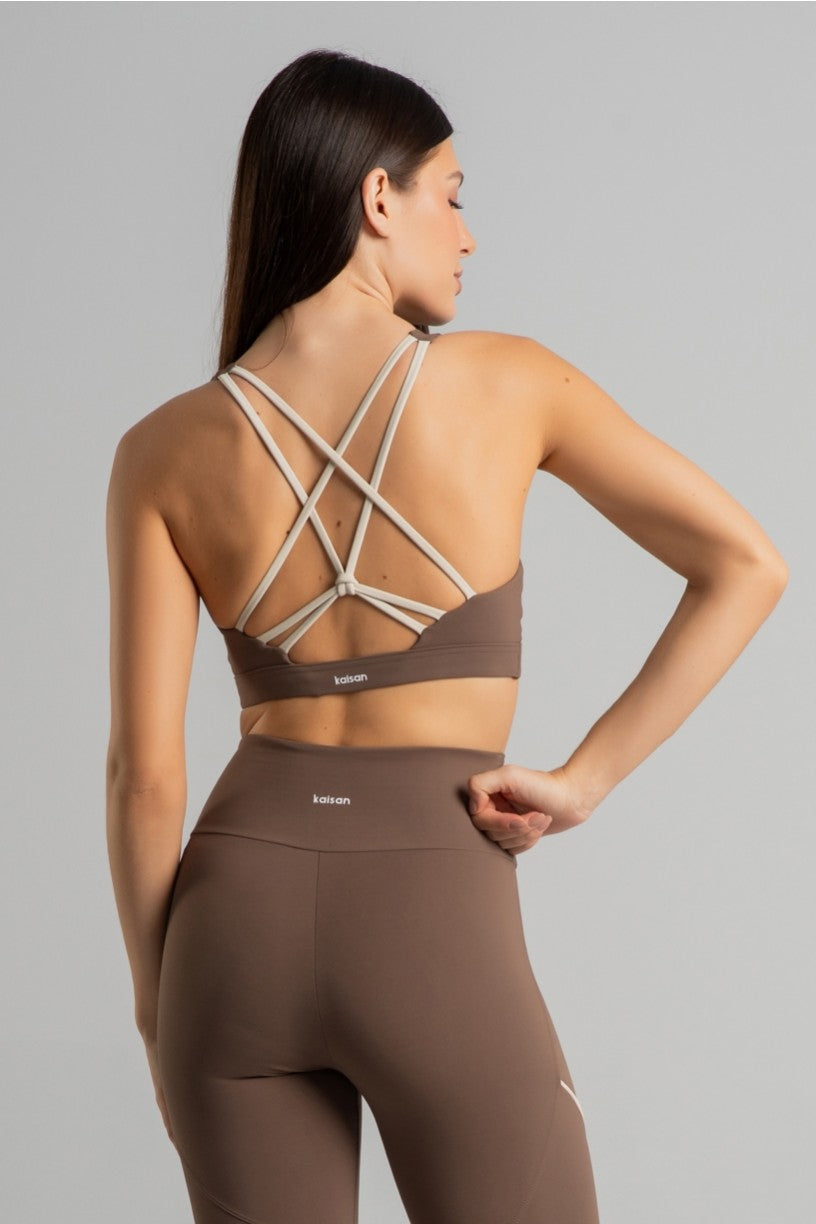 Top com Alças Entrelaçadas nas Costas (Capuccino / Off-White) | Ref: K4857-B