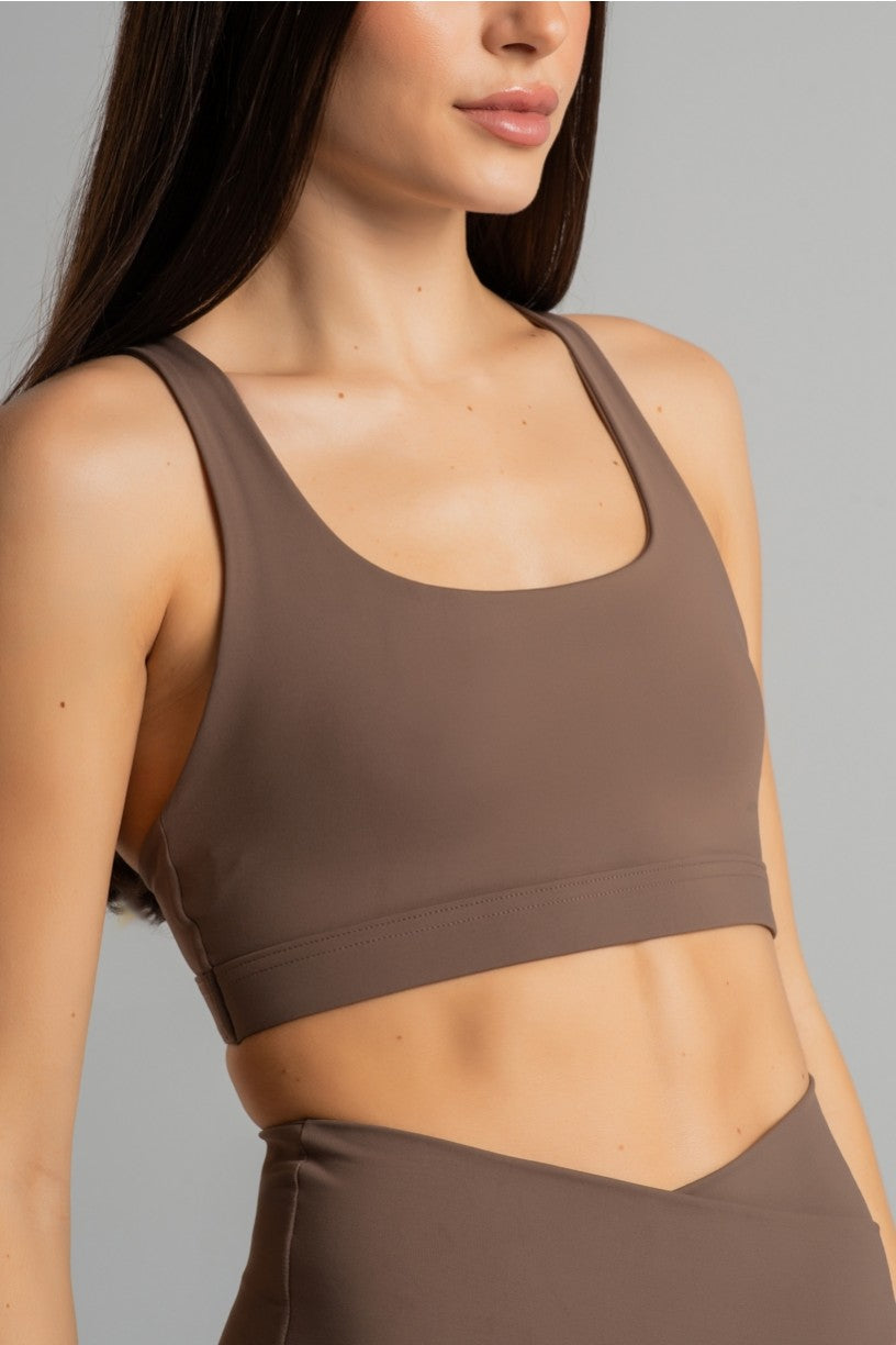 Top com Alças Entrelaçadas nas Costas (Capuccino / Off-White) | Ref: K4857-B