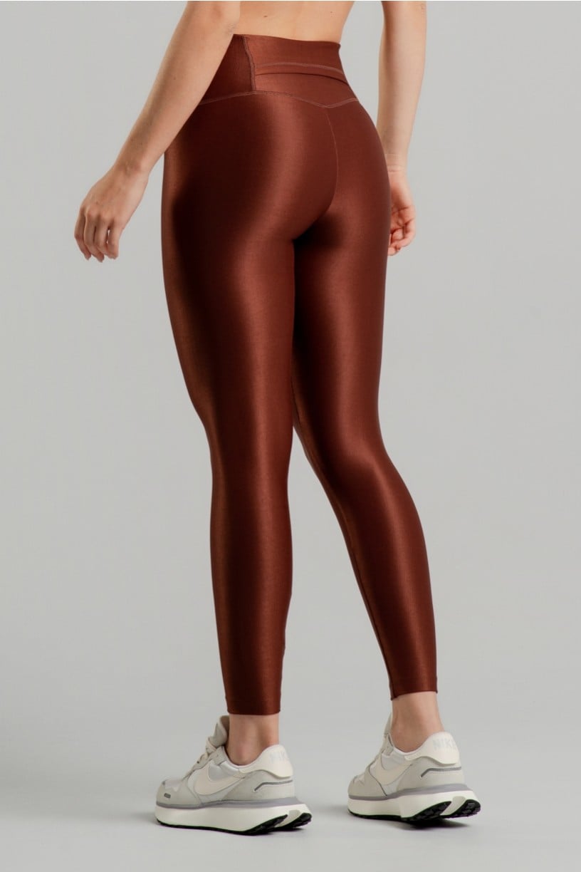 Calça Legging Canelado com Bolso no Cós (Marrom) | Ref: K4493-C
