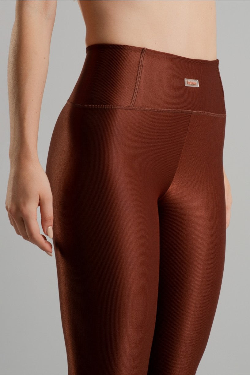 Calça Legging Canelado com Bolso no Cós (Marrom) | Ref: K4493-C