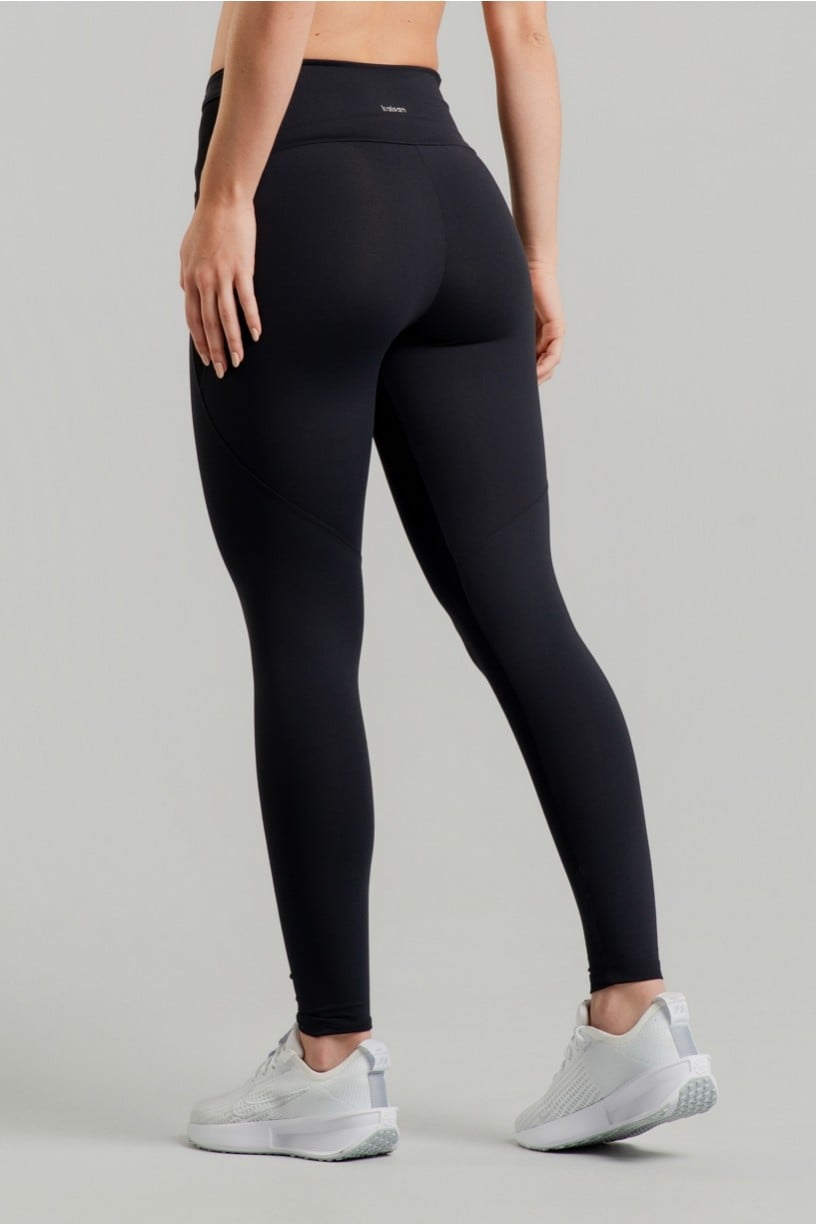 Calça Legging com Bolsos de Tule nas Laterais do Cós (Preto) | Ref: K4887-A