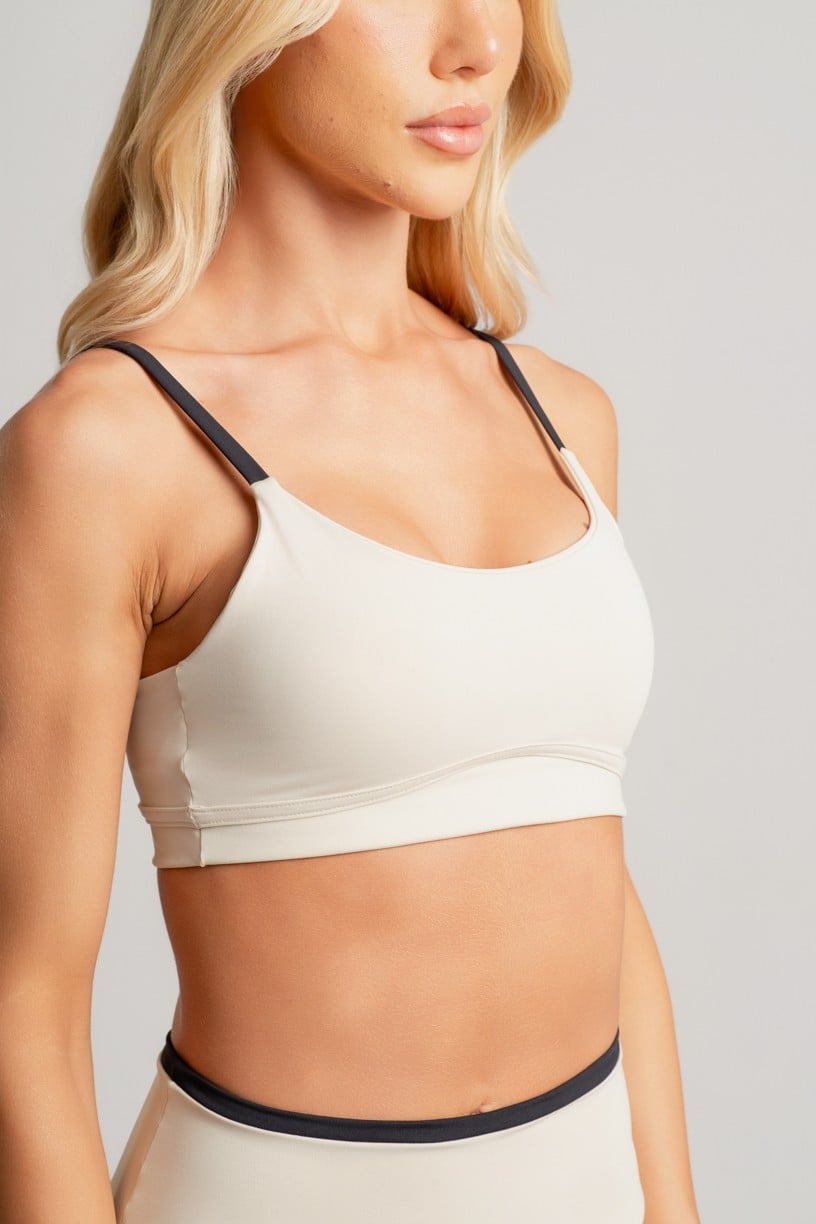 Top com Alças Contrastantes (Off-White / Preto) | Ref: K4907-B