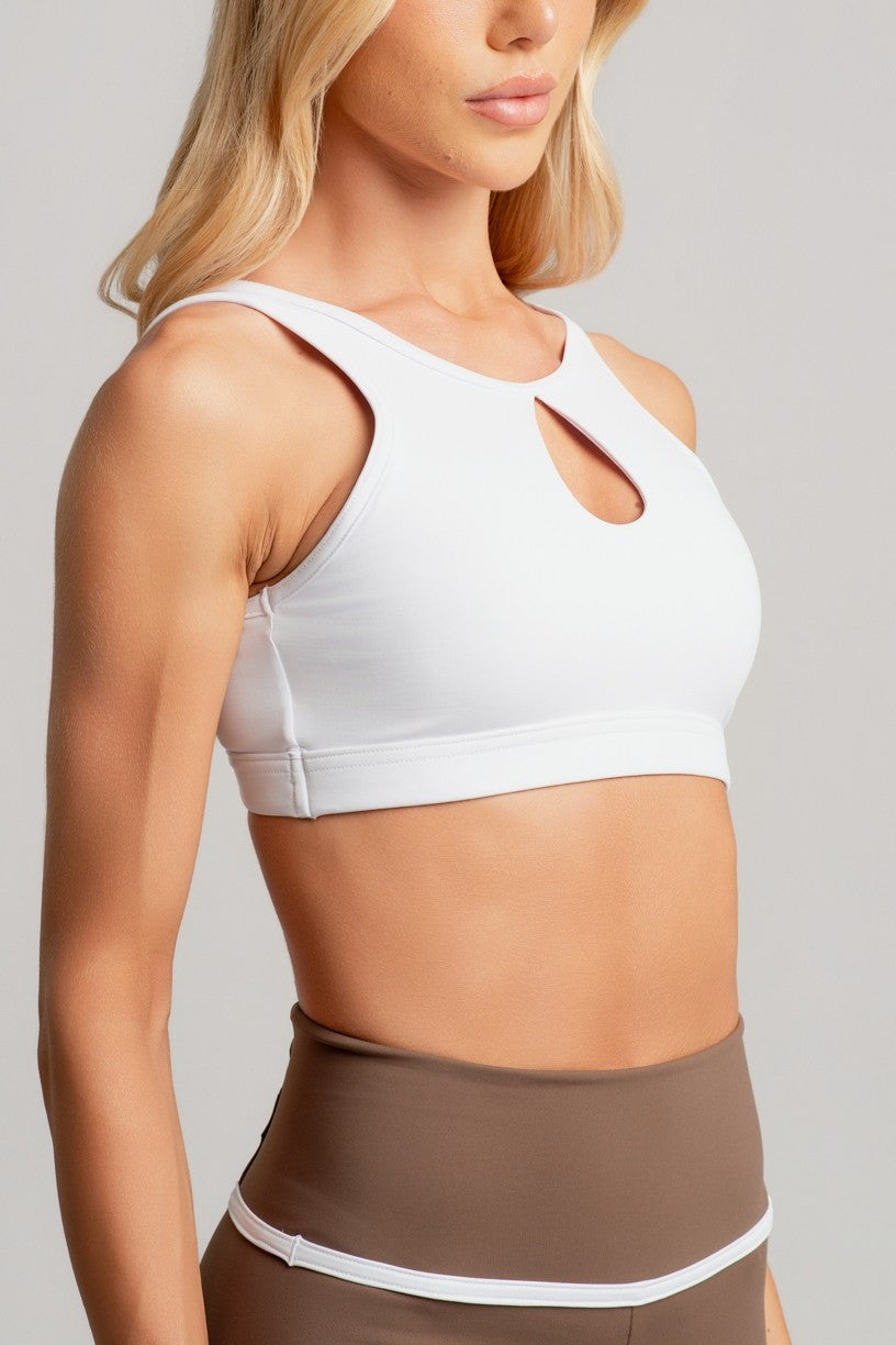 Top com Decote Alto e Gota (Branco) | Ref: K4916-B